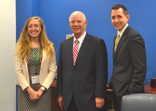 Gerhold with Cardin and SU Deputy Chief of Staff Robby Sheehan
