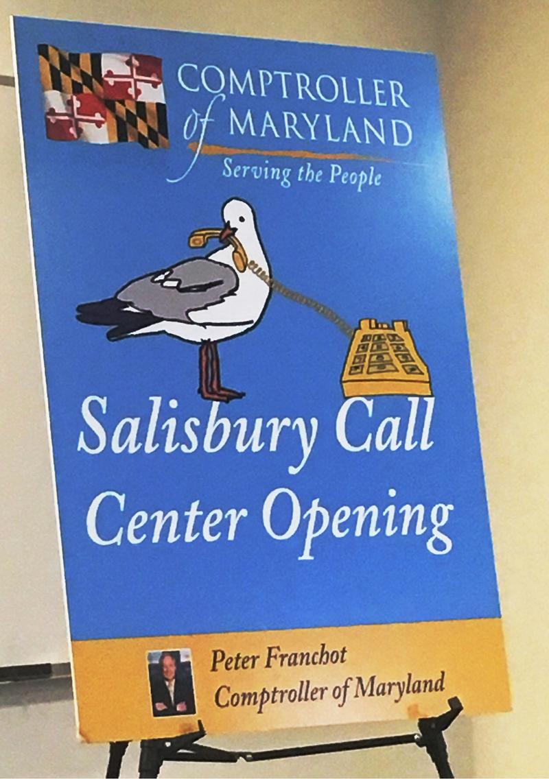 Comptroller of Maryland Salisbury Call Center sign