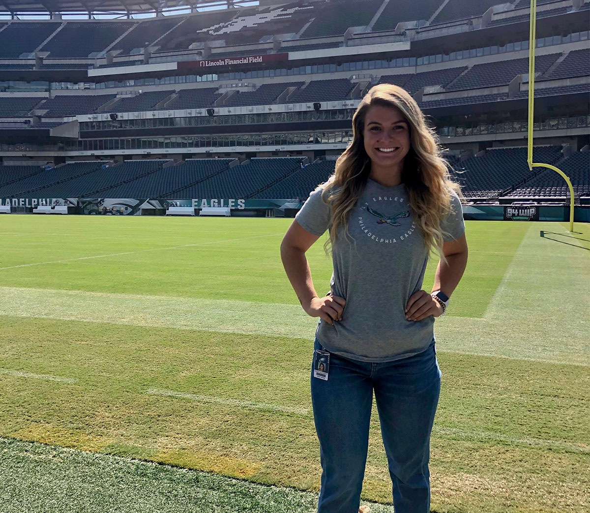 Hailey Dougherty interned at Lincoln Financial Field