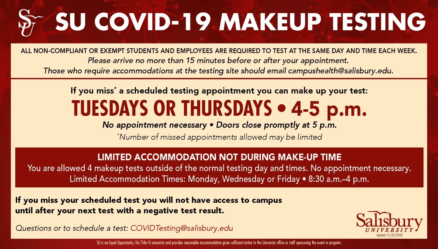 SU COVID-19 Testing Make-Up Information