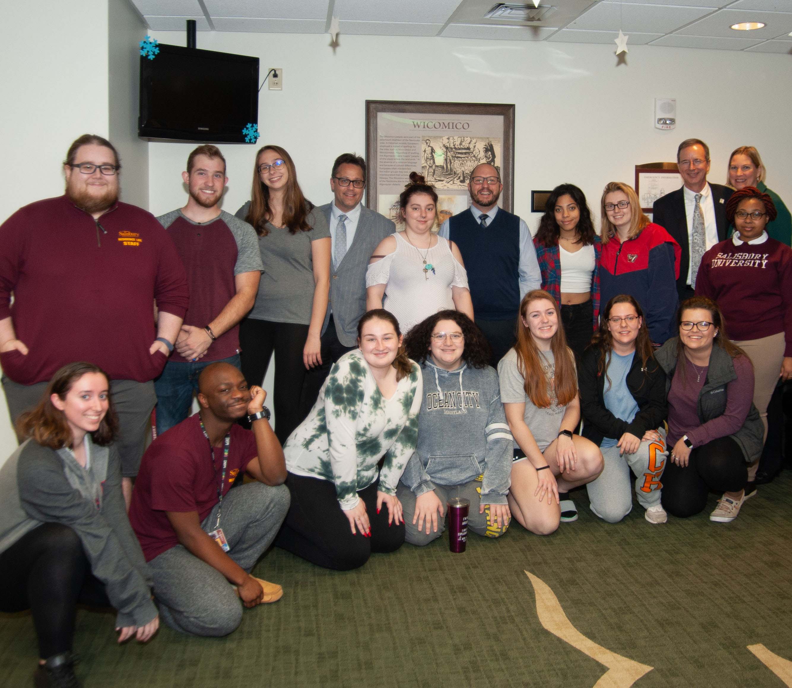 SU President Charles Wight with students
