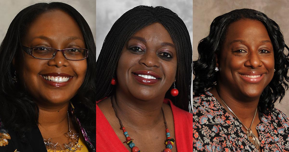 New student affairs directors are, from left, Margaret Sebastian, Lilian Odera and Candace Henry.